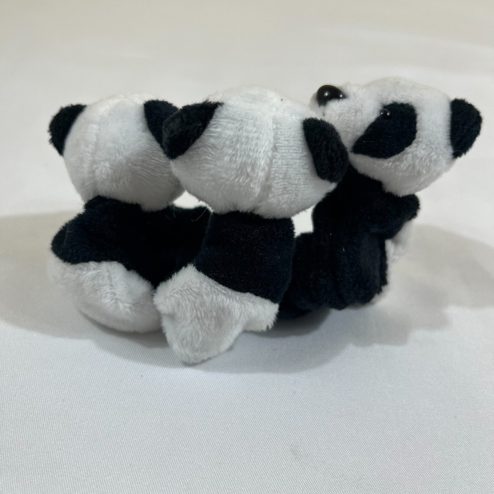 3pc Magnetic Panda Plush Lot Small Kawaii Hugging Stuffed Animal Magnet Toy Set - Picture 3 of 7